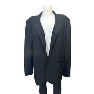 NORMA KAMALI Classic Single Breasted‎ Jacket Open Front Midlength Black XL new!